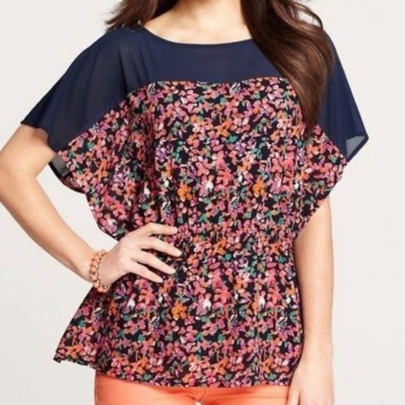 Ann Taylor Tops - AnnTaylor Floral Spring Elastic Waist Blouse Top size Small (39)